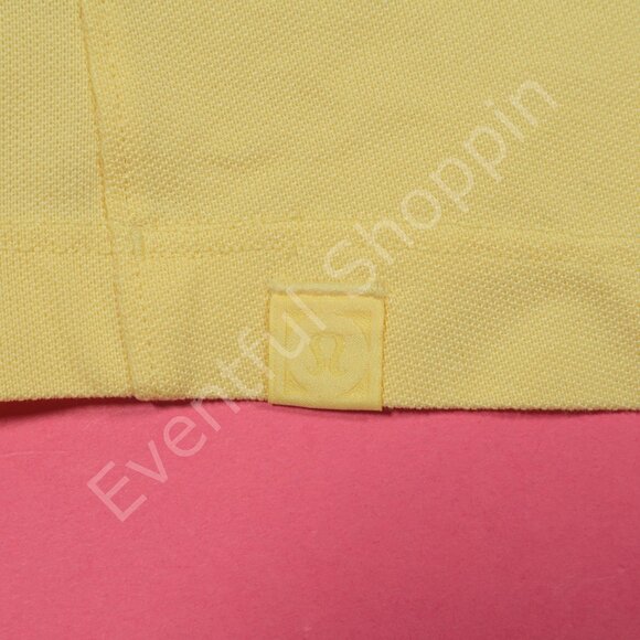 Lululemon Polo Mens 2XL Yellow Pique Classic Fit Short Sleeve Polo - Picture 5 of 6